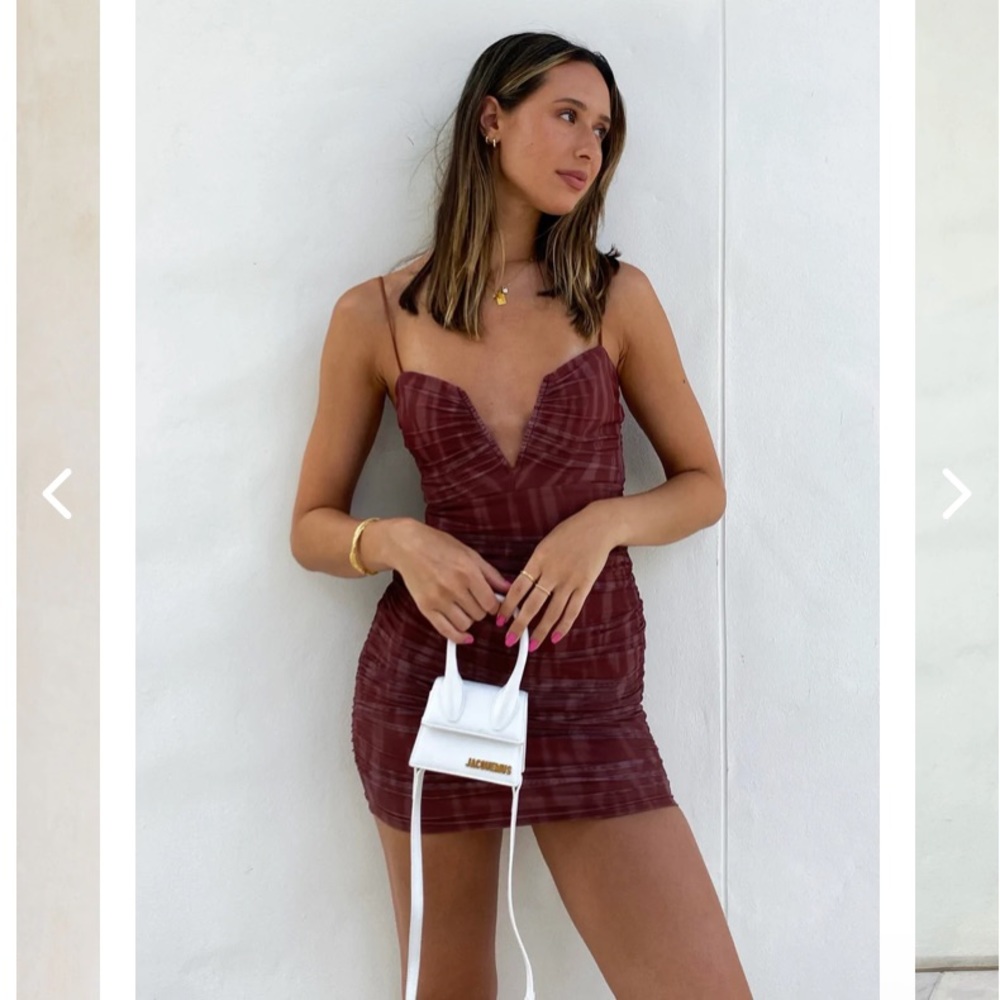 Good Vibes Cami Strap Deep V-Neckline Ruched Mini Dress | Selfie Leslie